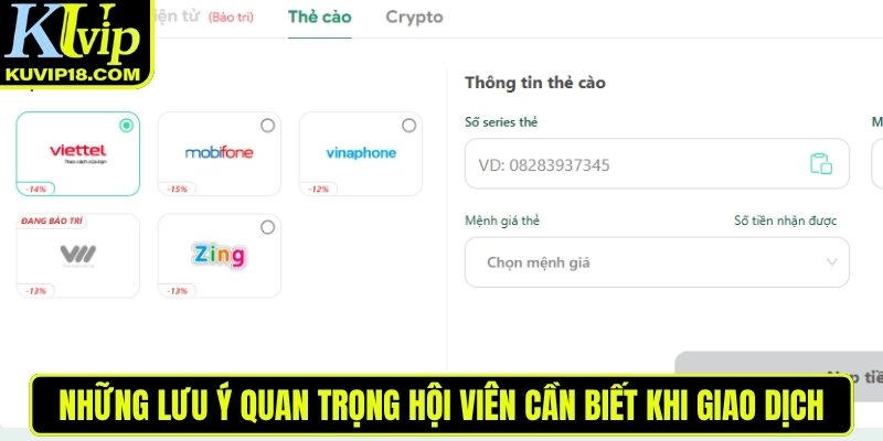 Lưu ý cần biết khi giao dịch