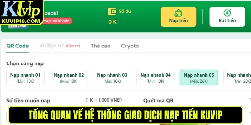 Tổng quan giao dịch nạp tiền KUVIP