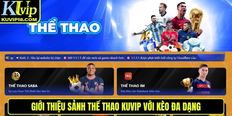 Giới thiệu sảnh Thể Thao KUVIP với kèo đa dạng